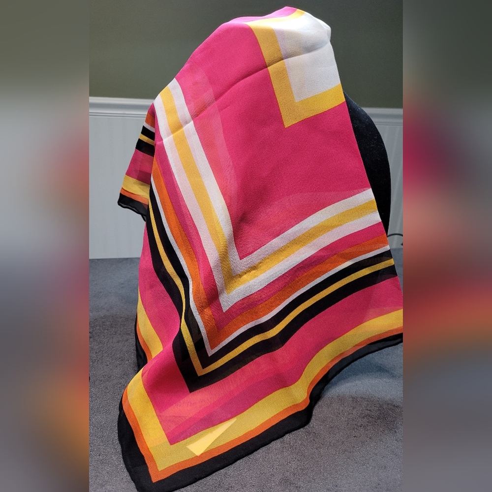 Liz Claiborne 100% Silk Vintage Square Scarf 21"x21"